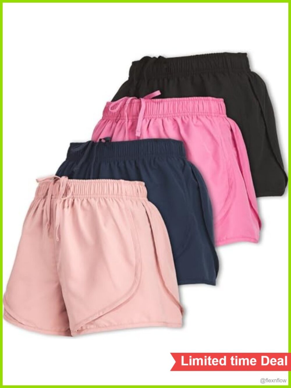4Pack Womens Running Shorts Brief Liner Athletic Workout Gym Yoga Short